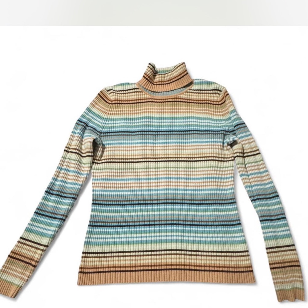 Striped Multicolor Turtleneck Sweater - Picture 2 of 3